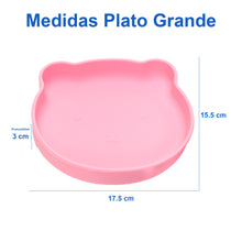 Cargar imagen en el visor de la galería, Vajilla para Bebé de Plato Plano, Plato Hondo en Forma de Oso y Cubiertos en Acero Inoxidable
